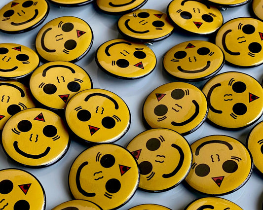 Smiley ruler set of two buttons/pins UKEME OFFICIAL